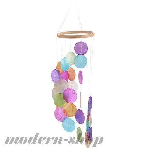 ウインドチャイム貝殻風鈴カラフルドアチャイムカピス貝シェル