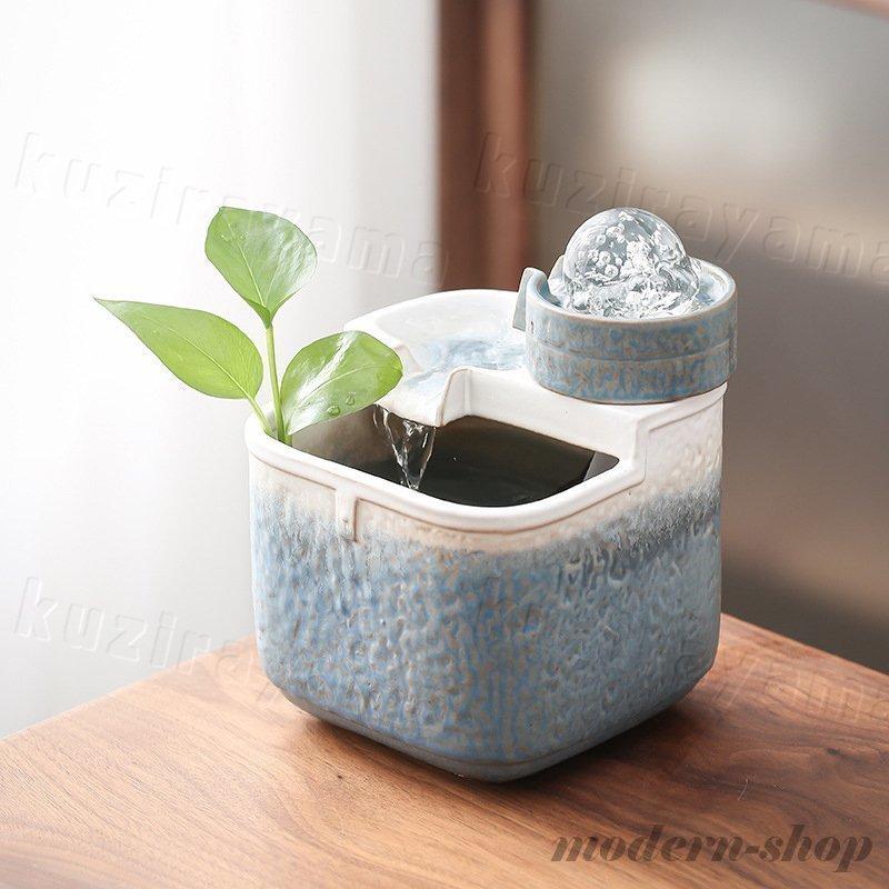 インテリア卓上噴水置物USB水ポンプ室内噴水装飾品デスクトップの装飾