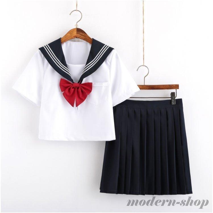 ◎セーラー服　上下　夏用セーラー　3着セット セーラー服3点セットJK制服制服半袖長袖上下セットセーラー風