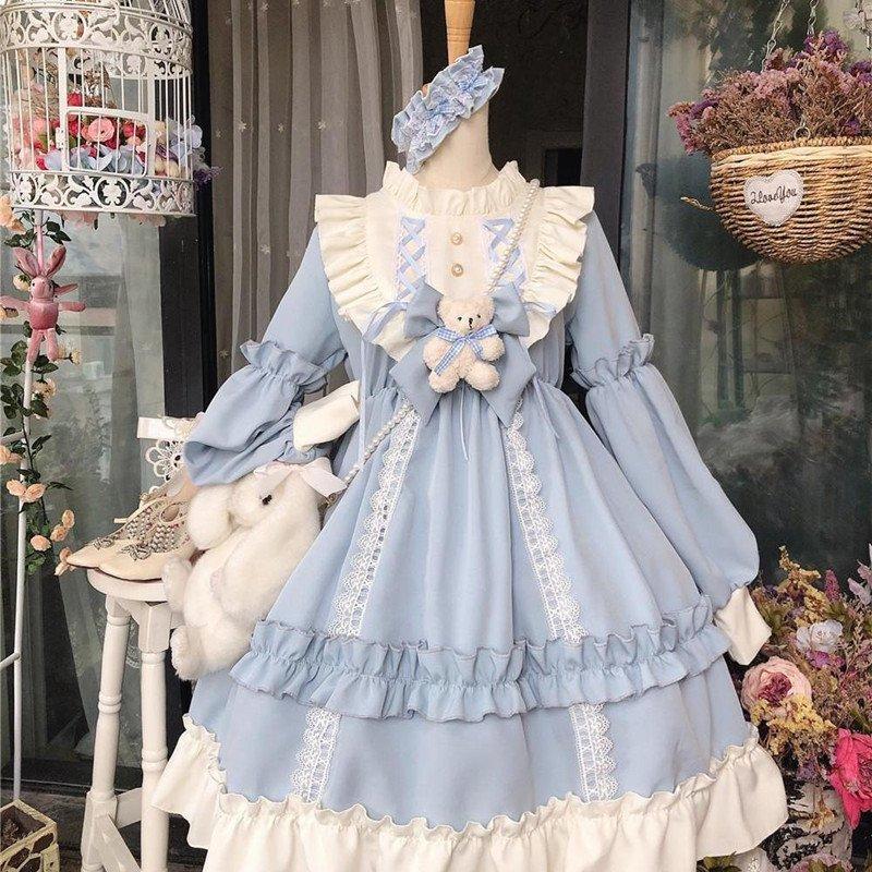 ワンピースロリータワンピース学院風lolitaロングスカート洋服長袖