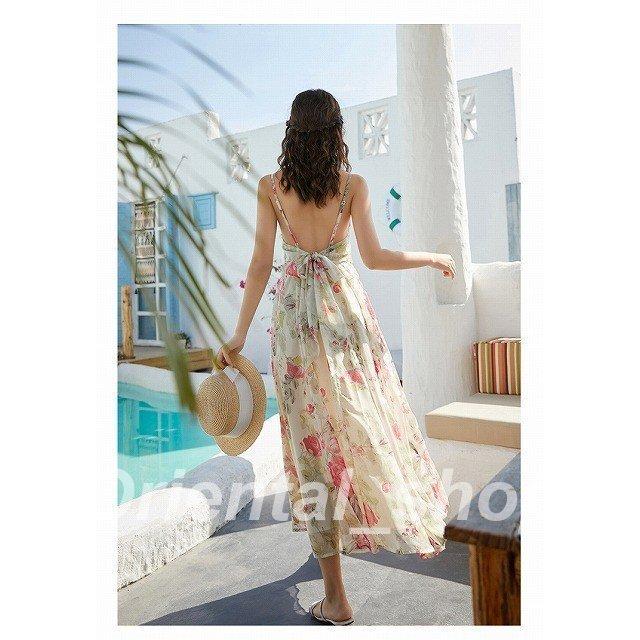 リゾートワンピース白花柄ワンピースハワイ沖縄グアム50代40代30代20代