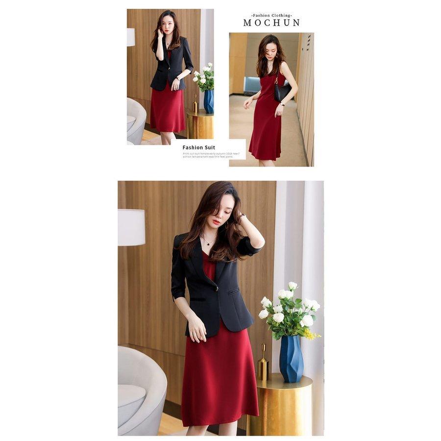 ワンピーススーツレディースビジネスOLジャケットワンピース2点セット