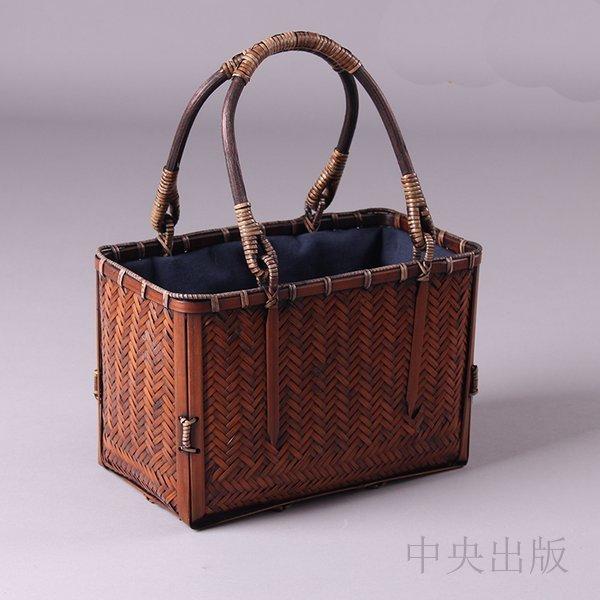 かごバッグ手作りバッグ高級和風竹編収納茶箱収納ボックス漆器茶器