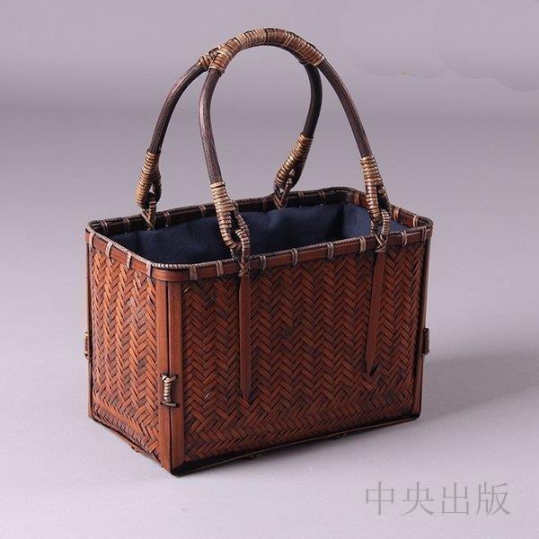 かごバッグ手作りバッグ高級和風竹編収納茶箱収納ボックス漆器茶器