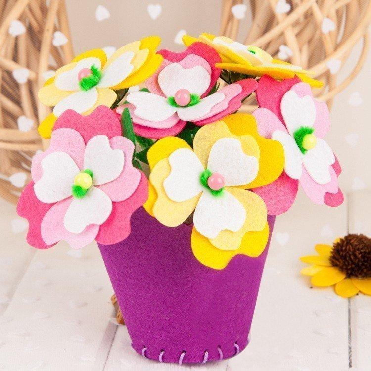 フェルトの花＊向日葵の花カゴ＊フェルトフラワー アレンジメント