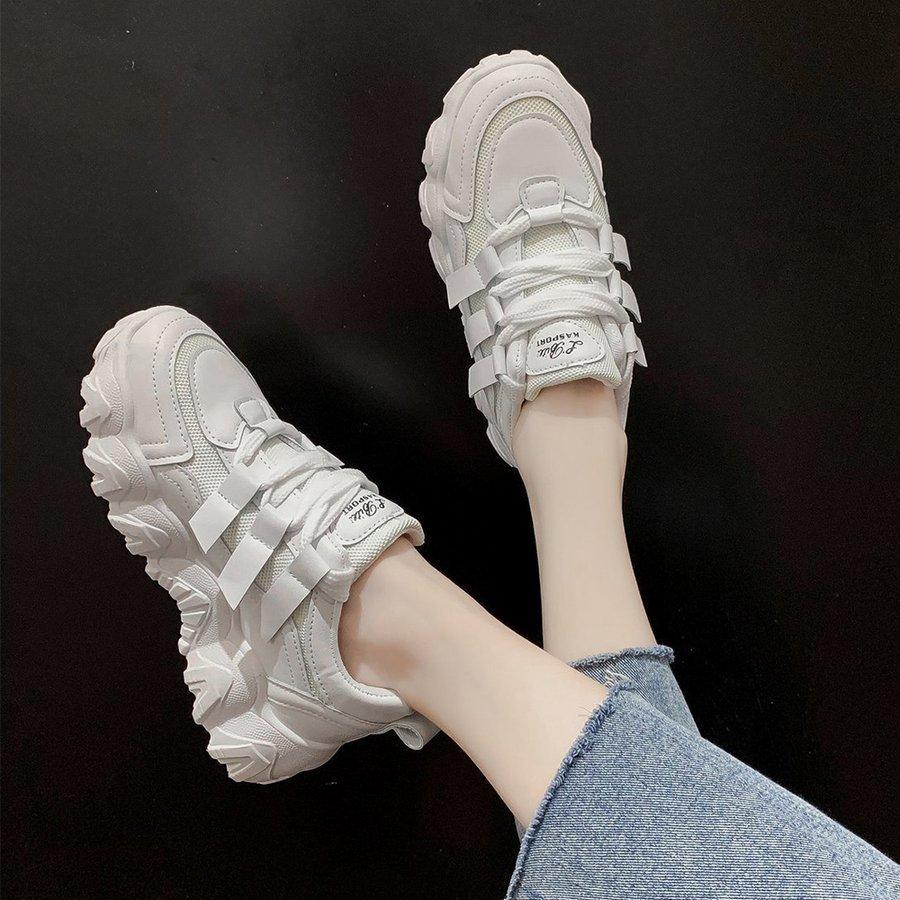 厚底靴スポーツ歩きやすいカジュアル靴スニーカーレディースローカットメッシュ |  | 13