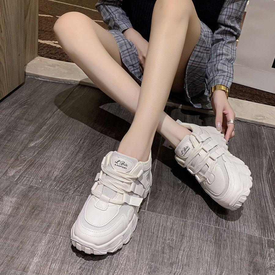 厚底靴スポーツ歩きやすいカジュアル靴スニーカーレディースローカットメッシュ |  | 02