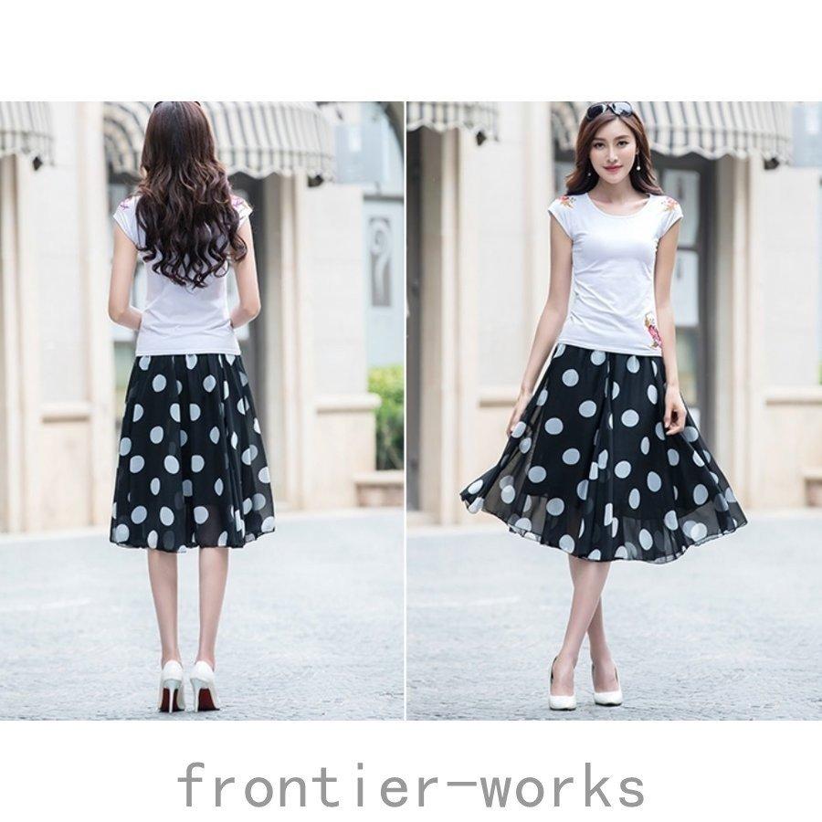 スカートレディース 膝丈 シフォン 花柄 通勤 フレアスカート