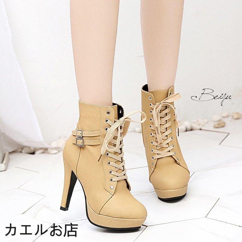 厚底 ブーツ ショートブーツ ヒール ショート ハイヒール 厚底 ブーツ ショートブーツ ヒール ショート ハイヒール