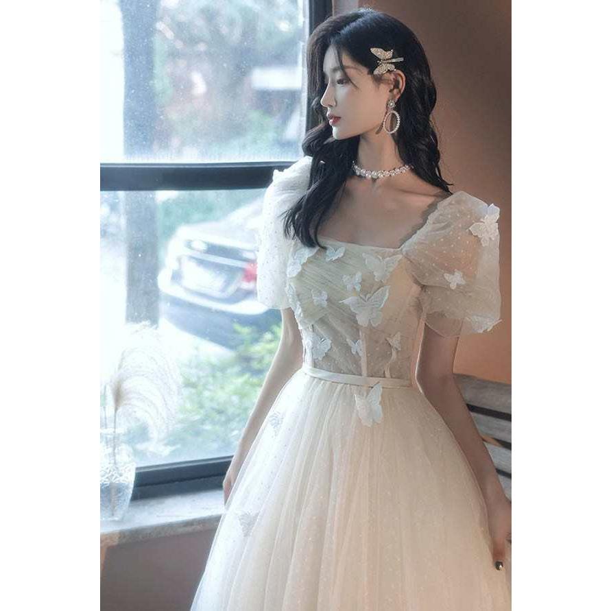 ドレス 大人 ピアノ 発表会 ロングドレス 演奏会 結婚式 母親 ピアノ発表会 袖付き ワンピース 半袖 演奏会ド_1