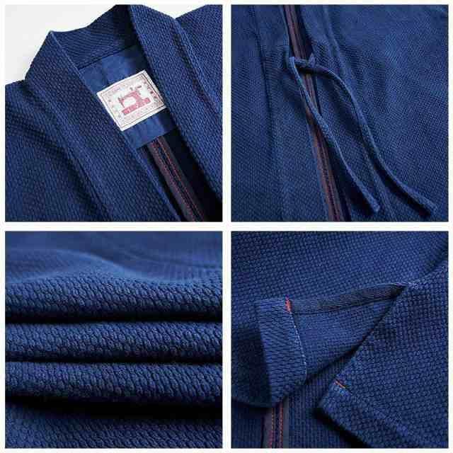 藍染 剣道着 カバーオール 半纏 法被 褞袍 メンズ レディース ワークジャケット 15 コットン100％ 刺子 胴着 刺し子 生地 インディゴ 春 藍染 剣道着 カバーオール 半纏 法被 褞袍 メンズ レディース ワーク