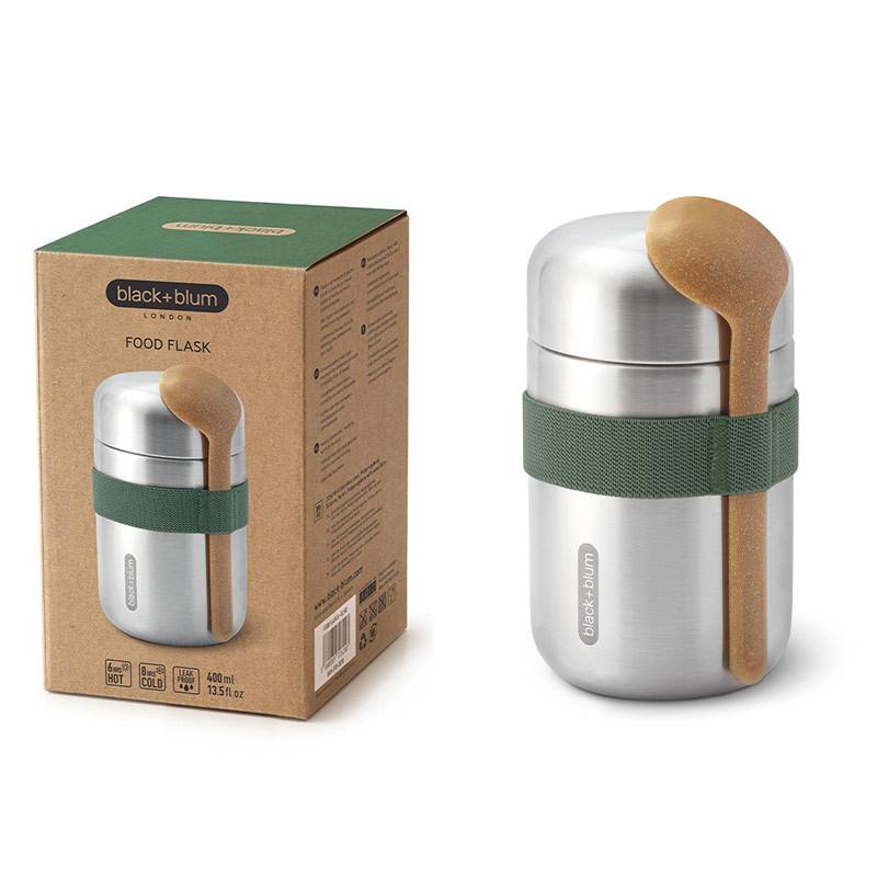 フード(フランクフルトなど)保温器　※ダメージあり ブラックブルム フードジャー400ml スープジャー スプーン付き 保温