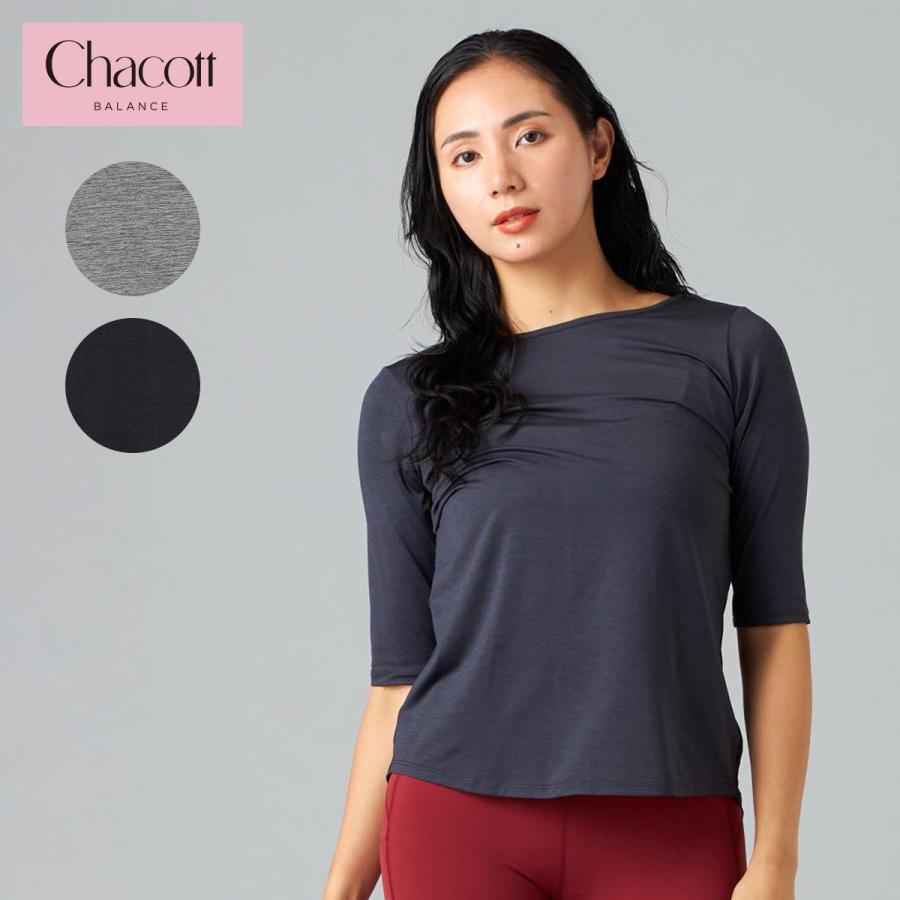 Chacott BALANCE チャコット ヨガウェア ブラック Chacott BALANCE チャコット ヨガウェア トップス ドライストレッチ