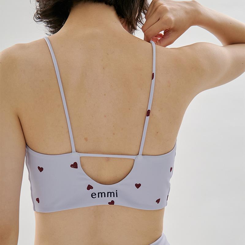1 エミ ヨガ ハートブラトップ ＊ ヨガウェア ダンス フィットネス emmi emmi yoga（エミヨガ） エミ emmi ヨガウェア トップス ハートパターン