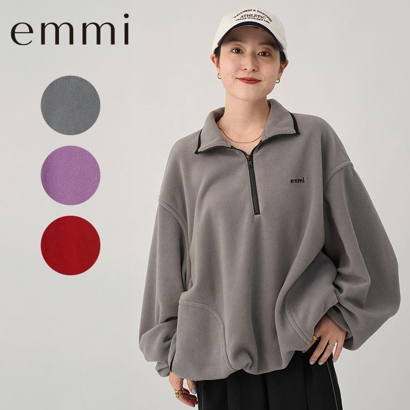 emmi エミ トップス ecoフリースハーフジッププルオーバー 13WCT255012