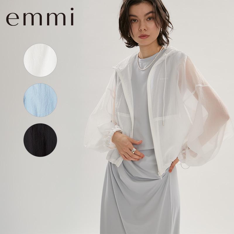 エミ emmi アウター シアーナイロンブルゾン 13WFJ262075 2026SS 春 夏 長袖 シンプル 無地 ゆったり きれいめ フード付き 軽量 撥水 羽織 冷房対策 送料無料