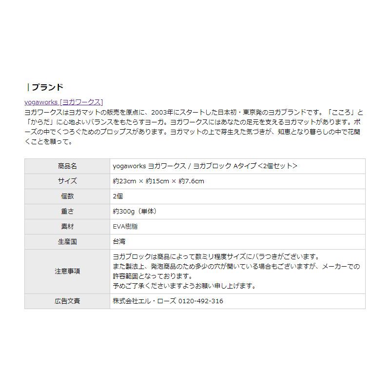 ヨガワークス ヨガブロックA 2個セット yogaworks プロップス ピラティス ポーズ 補助 送料無料｜style-depot｜09