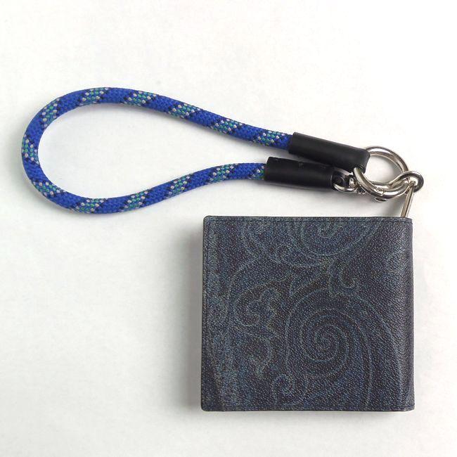 ETRO エトロ ブルーペイズリー×ペガソ ストラップ ZIPウォレット【新品 