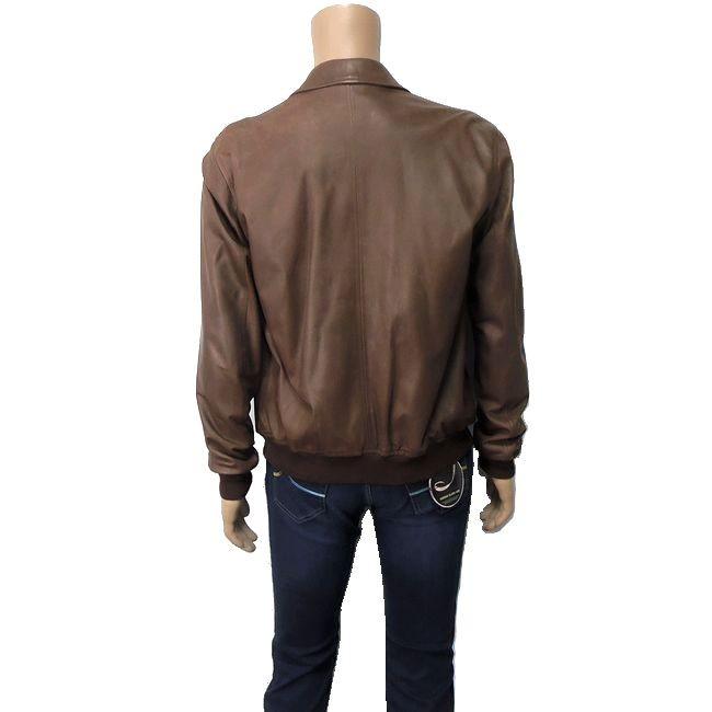 ヤコブコーエン JACOB COHEN 味出しレザージャケット J8054 ブラウン