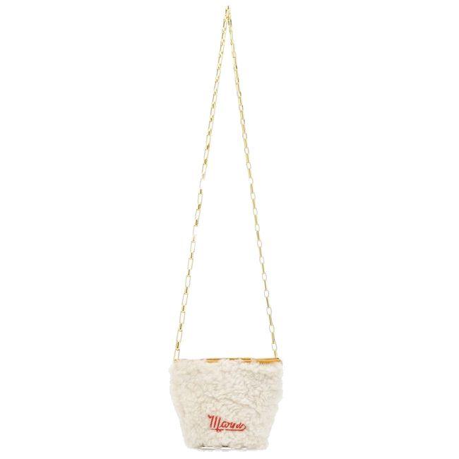 MARNI マルニ DEPOT NANO ボア×レザー チェーン ショルダーバッグ 