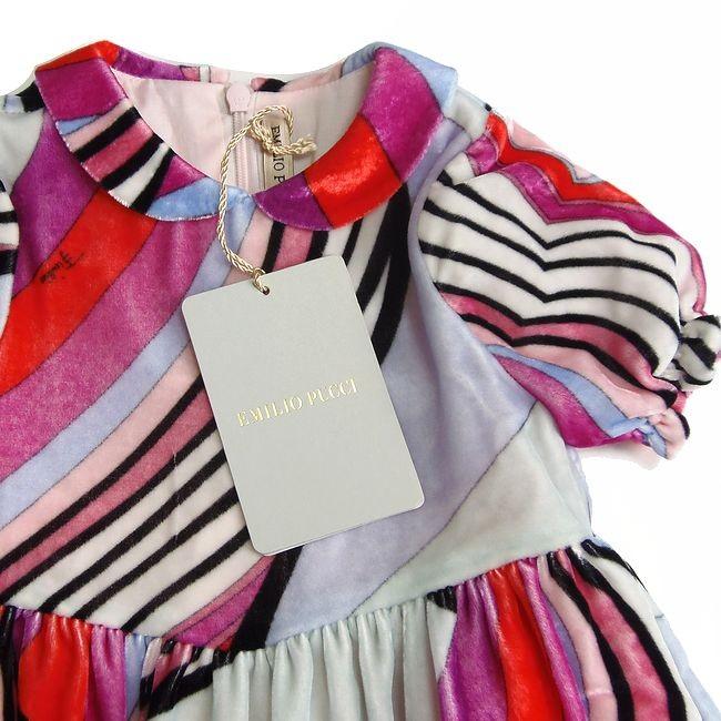 EMILIO PUCCI Junior エミリオ プッチ キッズ ベルベット ワンピース  