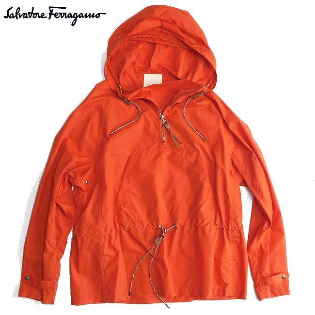 サルヴァトーレ フェラガモ Ferragamo ナイロン フーデット ブルゾン 