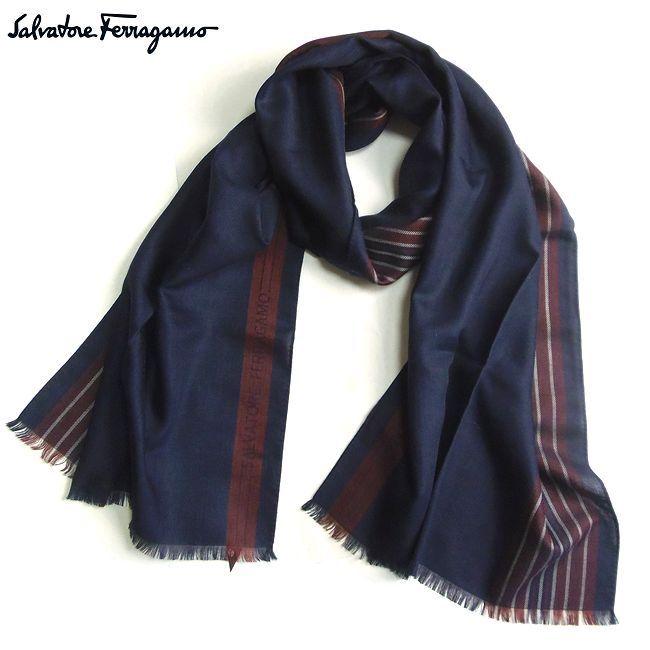 最新コレックション サルヴァトーレ フェラガモ Salvatore Ferragamo コットン カシミア ストライプロゴ ストール Sr Go Go ネイビー 新品 Sale 春夏 ブランド メンズ 肌触りがいい Www Skylanceronline Com