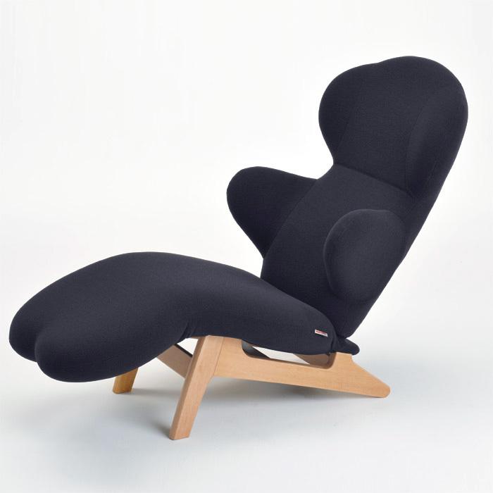 HUG LOUNGE CHAIR ハグラウンジチェア：ディープグレー（HUGHAPPY リクライニングチェア リクライナー パーソナルチェア オットマン一体型）の画像