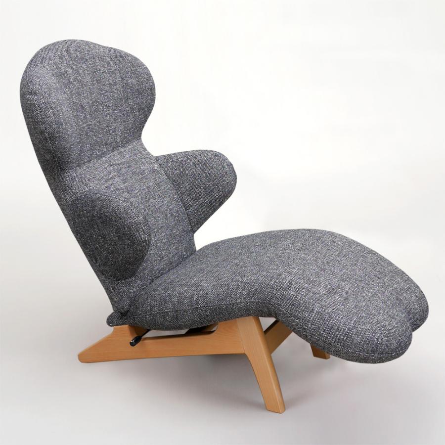 HUG LOUNGE CHAIR ハグラウンジチェア：ノルディックブラック （HUGHAPPY リクライニングチェア オットマン一体 パーソナルチェア オットマン一体型 ）の画像