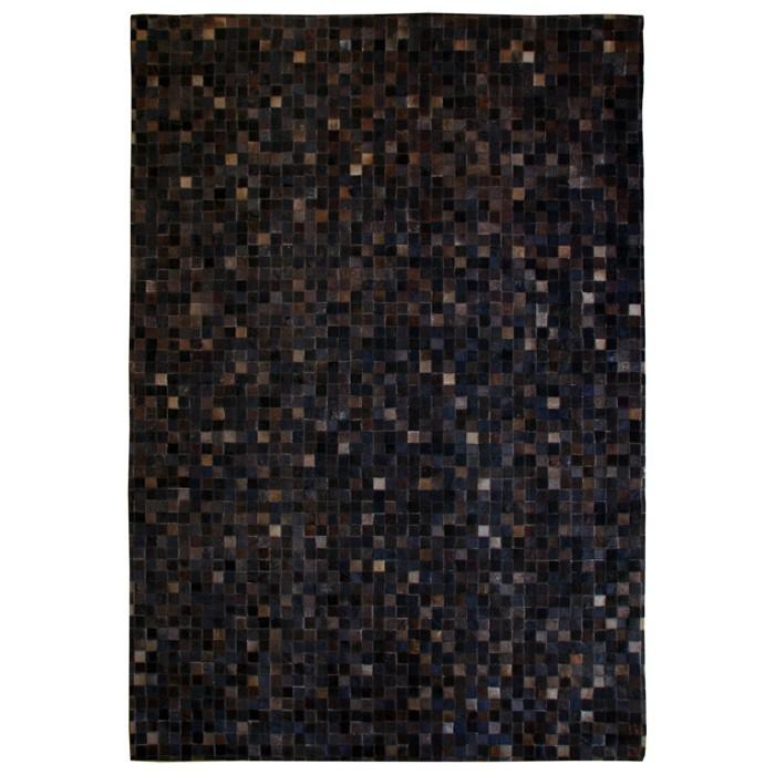 Patchwork Rug パッチワークレザーラグ：チョコ(約140×200cm)（ラグマット、輸入ラグ、ハラコ）｜style-motif