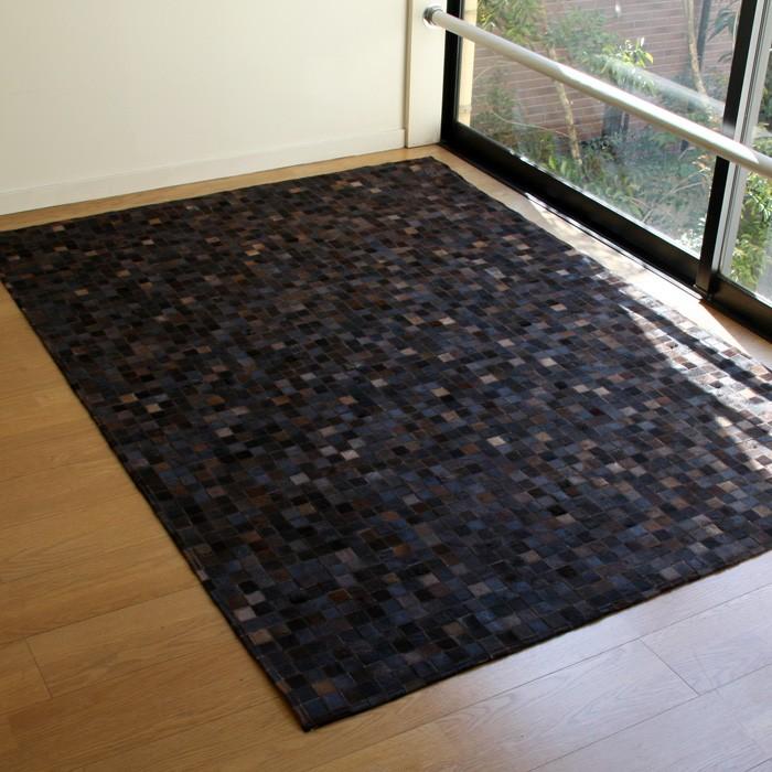 Patchwork Rug パッチワークレザーラグ：チョコ(約140×200cm