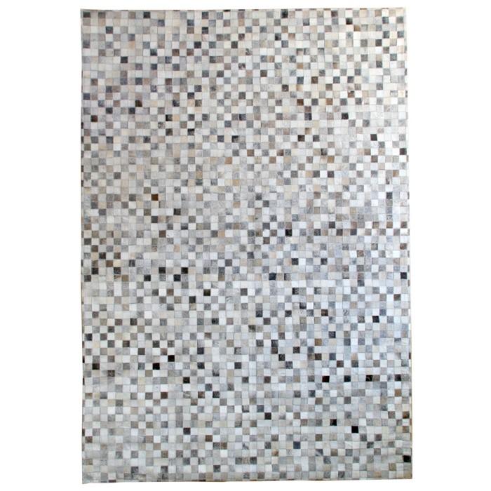 Patchwork Rug パッチワークレザーラグ：グレー(約140×200cm