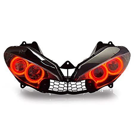 KT LED ヘッドライトアセンブリ ヤマハ R6 2003 2004 2005用 レッド KT-CY007