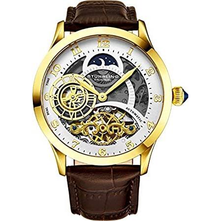 アウトレット販売店 Stuhrling Original Automatic Watch for Men Skeleton Watch Dial Dual Time