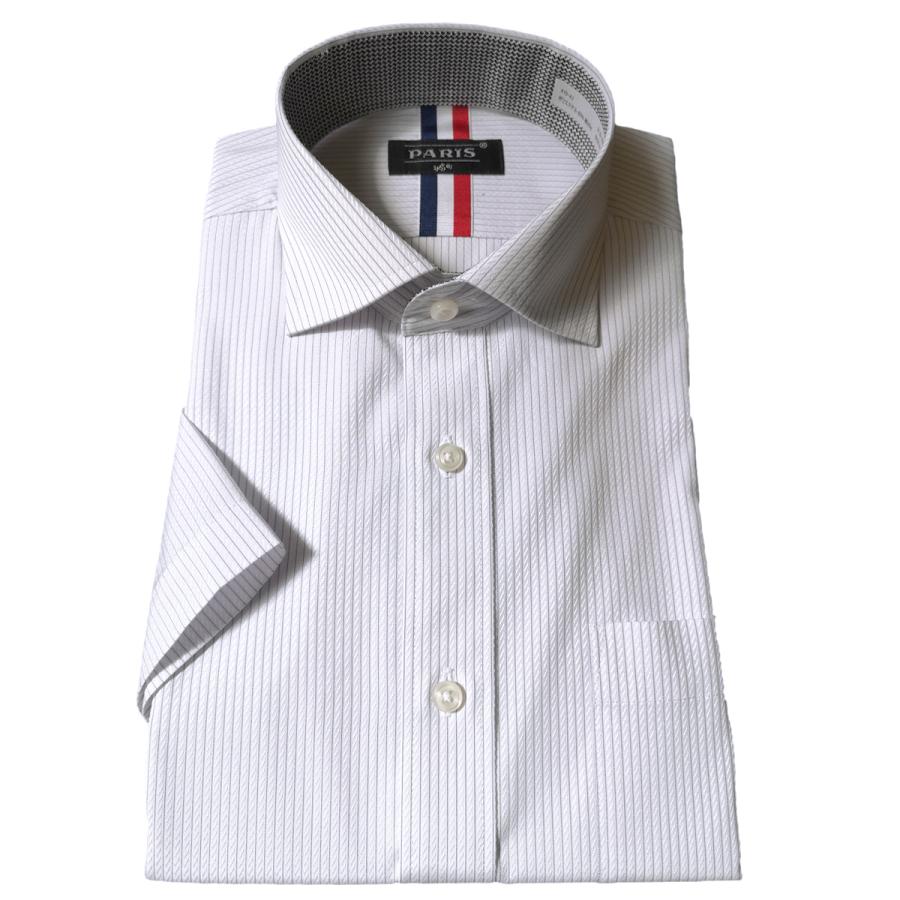 ワイシャツ 半袖 メンズ 形態安定 おしゃれ クールビズ ワイドカラー Yシャツ 14 父の日 送料込