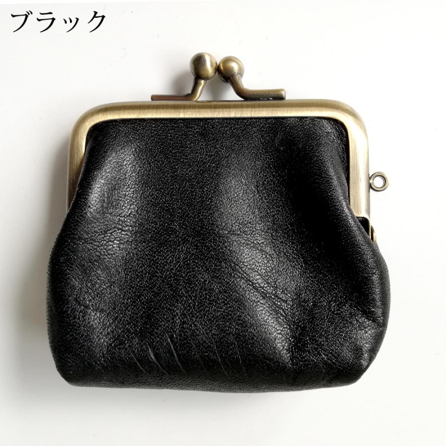 【栃木レザー】コンパクトながま口折り財布【ブラック】 PARIS 16e 栃木レザー がま口財布 メンズ レディース 日本製 小銭入れ