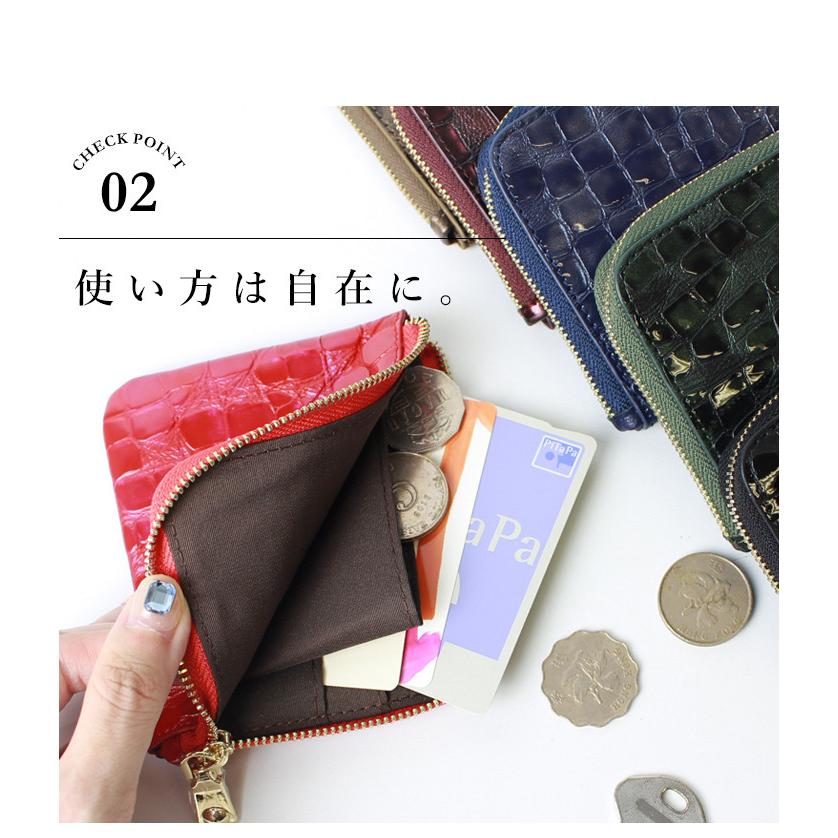 ミニ財布 レディース 本革 クロコ型押し 財布 L字ファスナー 薄型 コインケース メンズ 小銭入れ カード入れ おしゃれ 牛革 お財布 キーケース 送料無料 617 スタイルオングローバル 通販 Yahoo ショッピング