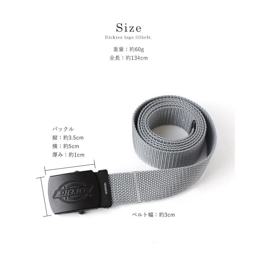 CDロゴバックル ナイロンベルト ブラック Dickies（ディッキーズ） ナイロン ベルト ロゴ GIベルト メンズ