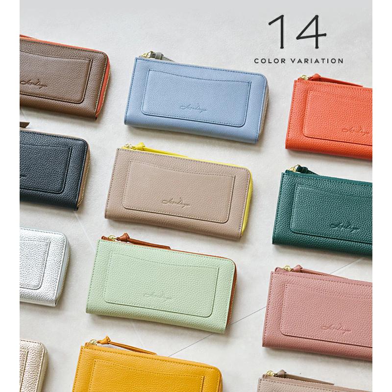 ライトブルー 長財布 スリムデザイン 楽天市場】長財布 L字ファスナー レディース スリム 財布
