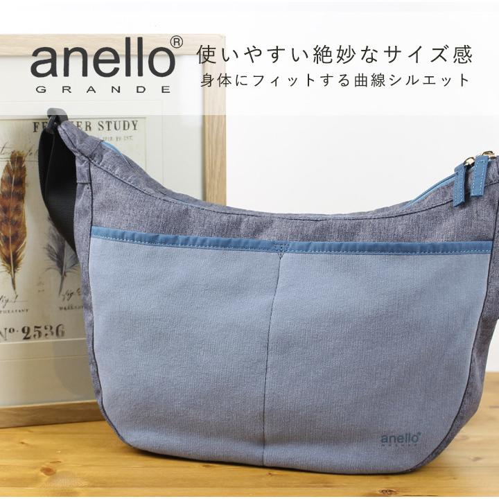 ショルダーバッグ anello アネロ バッグ ボディバッグ レディース メンズ ショルダー 軽量 コットン 綿 斜めがけ ポケット 舟形 半月形 通勤 通学 お出かけ｜style-on-global｜06