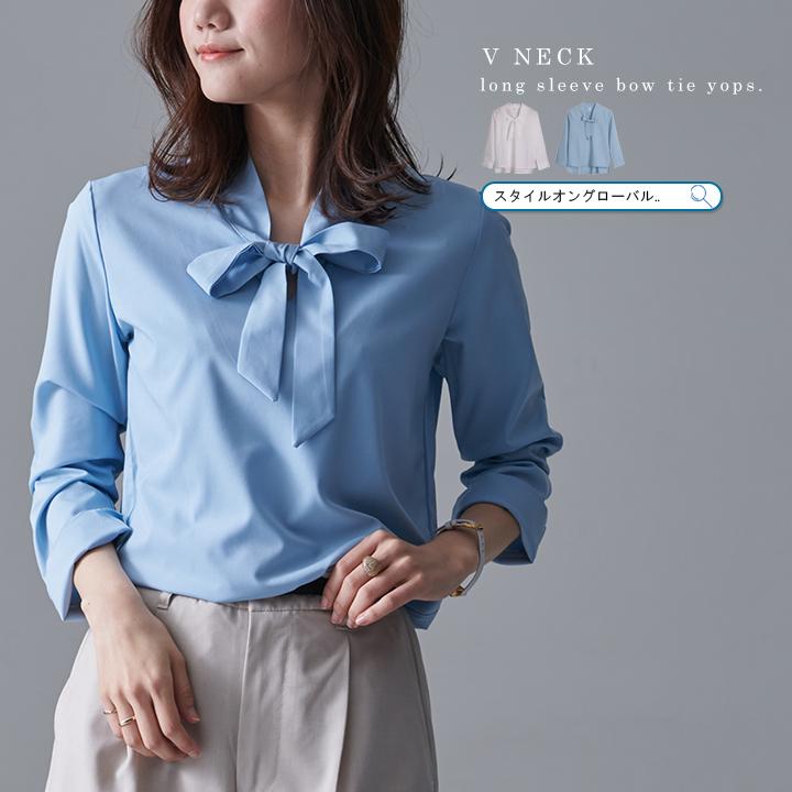 シャツ ブラウス 長袖 レディース トップス リボンタイ スカーフタイ ボウタイブラウス シフォンシャツ おしゃれ きれいめ 透け感 通勤 オフィス 軽い 春 夏 Slk 039 スタイルオングローバル 通販 Yahoo ショッピング