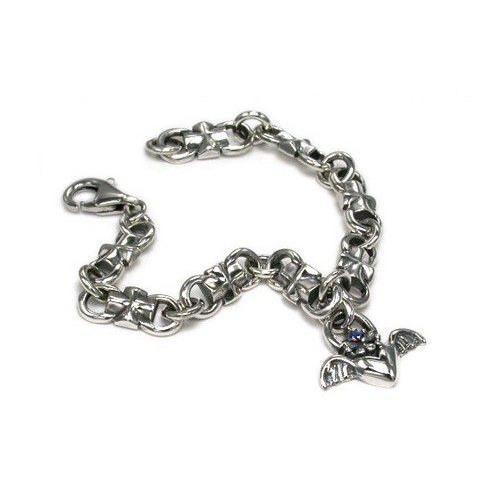 華麗 誕生日プレゼントや自分へのご褒美に ラッピングも無料 送料無料 ギフトbox付 贈り物 ギフト プレゼント 誕生日 全長cm 羽根つきハート クロスチャーム ブレスレット シルバー925 純銀 シルバーアクセサリー メンズアクセサリー Albinofoundation Org