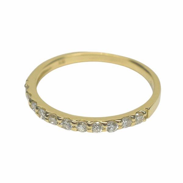 K18 18金 ゴールド ダイヤモンド ハーフエタニティー リング 指輪 9号