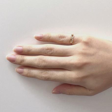 K18 18金 ゴールド ダイヤモンド インフィニティ リング 指輪 11号