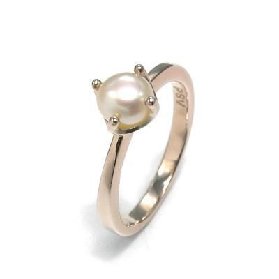 送料無料 シルバーアクセサリー ピンクシルバー リング 指輪《淡水パール シンプル》 :silver-ring81:金と銀 STYLE ON