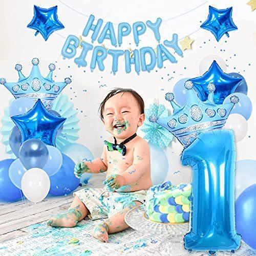 驚きの価格が実現 Birthday Happy 1歳数字風船 装飾 バルーン 1歳 男の子 セット 飾り付け 誕生日 1歳 飾り付 誕生日 Weallin バルーン 風 王冠 パーティグッズ Www Nutmeghockey Com