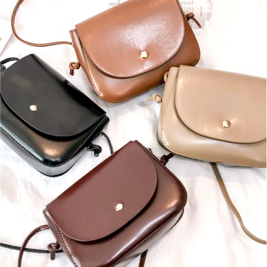 レディース ショルダーバッグ ポシェット ポーチ レザー調 斜めがけ ミニ フラップ コンパクト 無地 カジュアル レトロ オールシーズン | porte de reve | 01