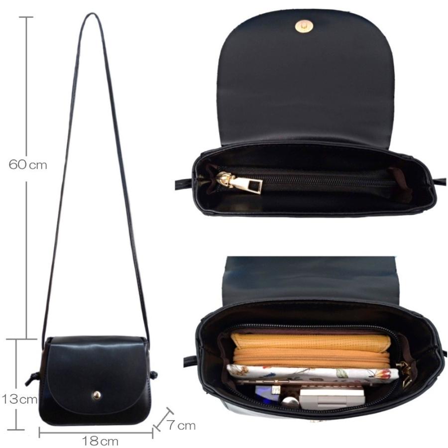 レディース ショルダーバッグ ポシェット ポーチ レザー調 斜めがけ ミニ フラップ コンパクト 無地 カジュアル レトロ オールシーズン | porte de reve | 10