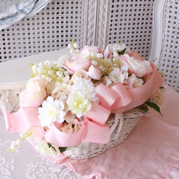 SALE30%OFF) 造花 フラワーアレンジメント 鈴蘭ローズアレンジB ピンク