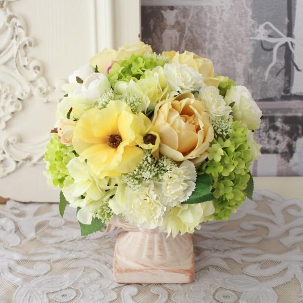 花瓶付きラグジュアリーアレンジメント ホワイトローズとアネモネのブーケ風アレンジ 花瓶付きラグジュアリーアレンジメント ホワイトローズと